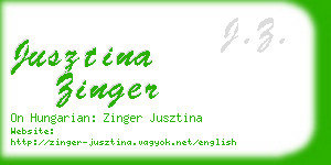 jusztina zinger business card